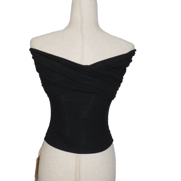 OGL Eco-SkinKiss Criss Cross Off Shoulder New Airy Brami Top Black Size XS - Picture 3 of 12